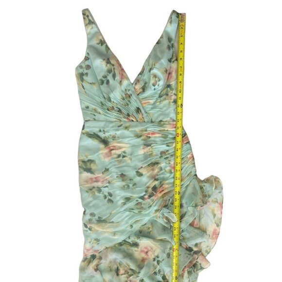 Mac Duggal Floral Print Asymmetrical Ruffle Hem Dress - Picture 14 of 15